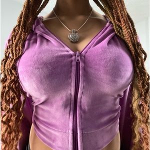 purple #y2k velour #tracksuit top